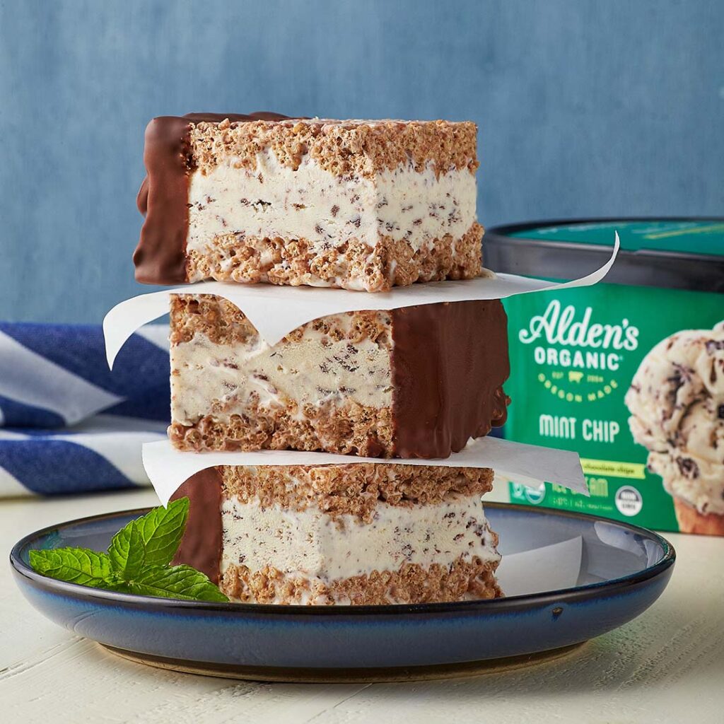 Crispy Treat Ice Cream Sandwiches Recipe Alden’s Organic Ice Cream