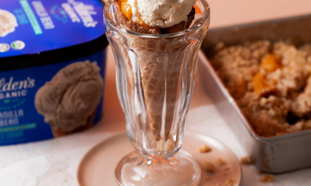 Peach Cobbler in a Cone